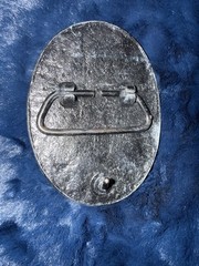 RARE Vintage Bergamot Bronze / Pewter Metal Jumping Deer/Elk Enamel Belt Buckle
