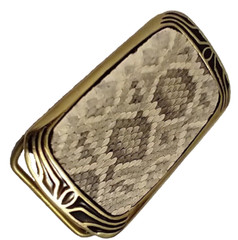 Real Eastern Rattlesnake Snakeskin Insert Belt Buckle made in USA