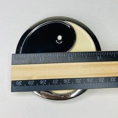 Enamel & Metal Yin Yang 3” Round Belt Buckle 1990’s Hippie Peace Vintage Y2K