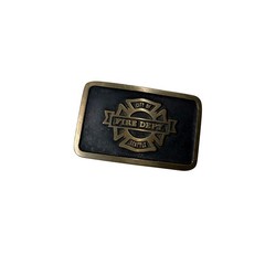 Vintage Seattle Fire Dept Belt Buckle Siskiyou Brass Tone Firefighter City SFD