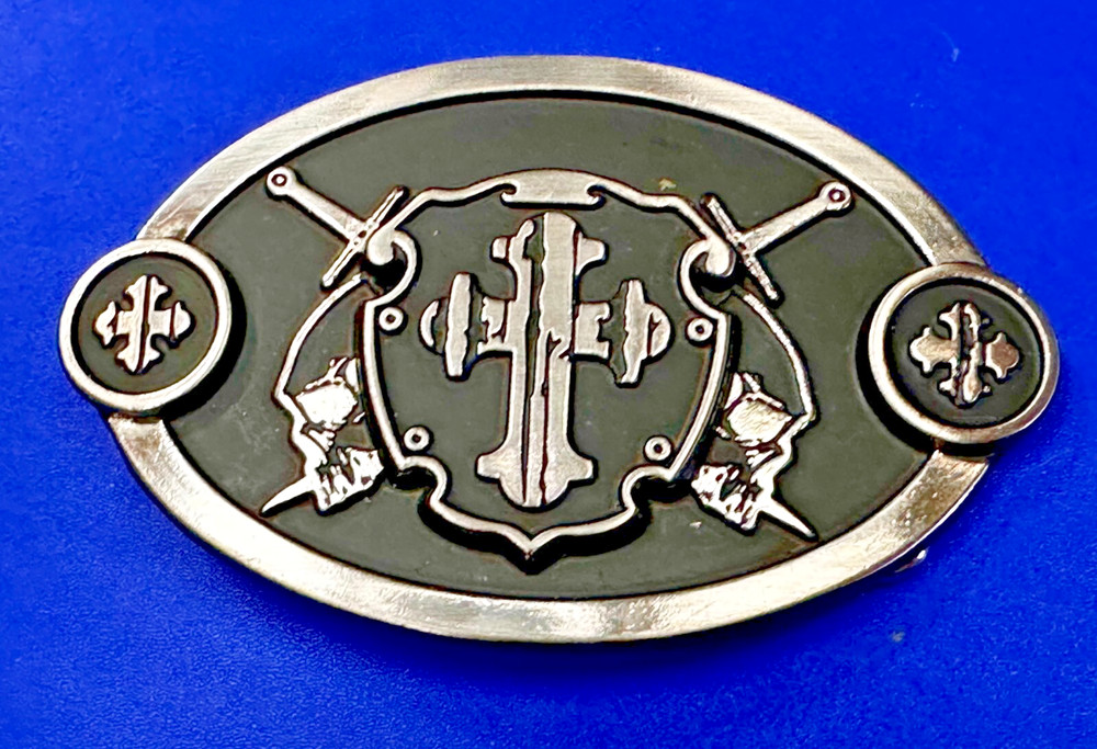 Swords & Cross Knight Shield Gothic Punk Rider Chrome Brand Belt Buckle #6216