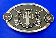 Swords & Cross Knight Shield Gothic Punk Rider Chrome Brand Belt Buckle #6216