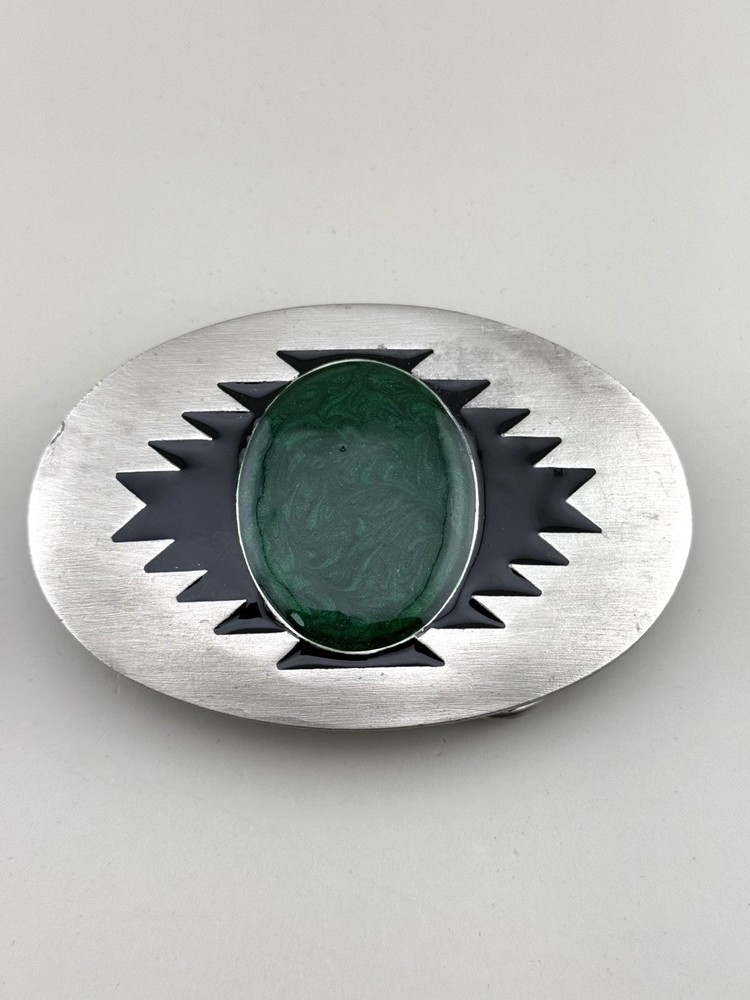 Southwestern Green Malachite Look Belt Buckle Arroyo Grande 1993
