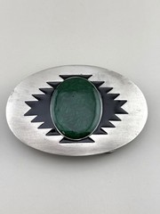 Southwestern Green Malachite Look Belt Buckle Arroyo Grande 1993