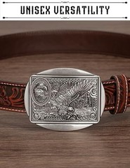 Belt Buckles for Men Women – Western Cowboy Belt Buckle American Flag and Eagle