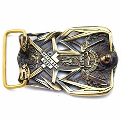 Belt buckle Thor&rsquo;s Hammer, Scandinavian Old Norse Mjolnir solid brass buckle