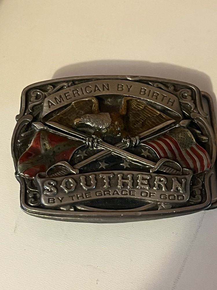Mens belt Buckle bergamot Works 1986 Cowboy Western Southern By Grace Of God US