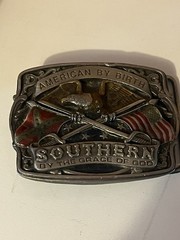 Mens belt Buckle bergamot Works 1986 Cowboy Western Southern By Grace Of God US