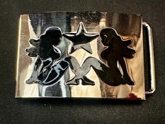 Double Mudflap Girls Belt Buckle Biker Tattoo Trucker Country Cowboy Motorcycle
