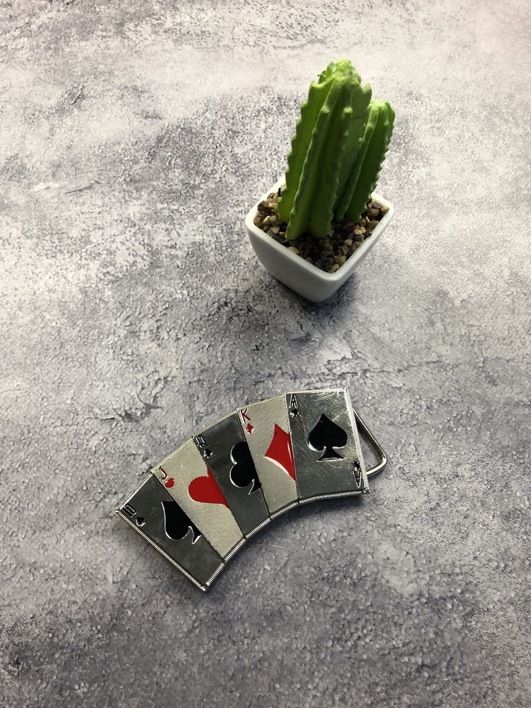 BELT BUCKLE In The Shape Of a Playing Card Deck Streetwear Men&rsquo;s Hype OS Size