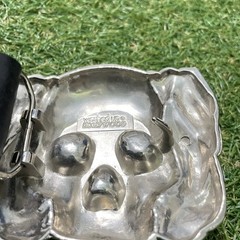 Washed Up Hollywood Crystal Skull Head Belt Buckle Goth Tobacco Road 32 Black