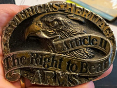 America&rsquo;s Heritage Vintage Silver Western Oval Eagle Belt Buckle 1.5 in H 1605