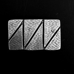 Rectangular Zig Zag Belt Buckle Antique Brass Industrial Style Masculine