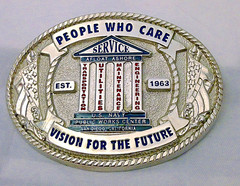 U.S. Navy Public Works Center Belt Buckle (Solid Brass, Silver) Hand Painted