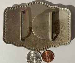 Vintage Metal Belt Buckle, Silver and Brass, JKT, Gary&rsquo;s Belt Buckles, Crafted
