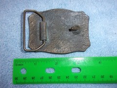 Vintage NEW ENGLAND Country Road Scene trees Brass / bronze Belt Buckle Souvenir