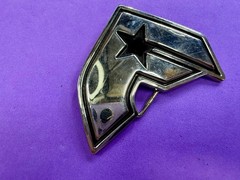 Famous Stars and Straps F Logo Belt Buckle Silver Black Metal Y2K