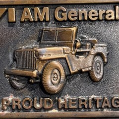 Vintage 1978 AM General Jeep Belt Buckle Solid Brass BTS Made in USA Heritage