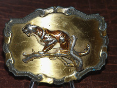 Vintage 1978 Raintree 3D Jaguar Belt Buckle Enameled
