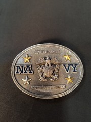 United States Navy Belt Buckle US Navy 2008 Metal Military NICE