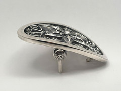 Gothic Star Belt Buckle Silver Tone Ornate Oval Biker 2.4oz【DDKRO】