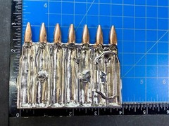 Ammo Bullets Clip MOS Figural Seven Shots Gun Collectors Heavy Large Belt Buckle