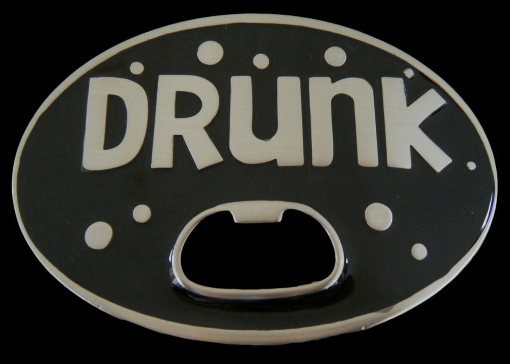 Drunk Bottle Opener Cool Fun Funny Bar Joke Humor Belt Buckle