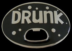 Drunk Bottle Opener Cool Fun Funny Bar Joke Humor Belt Buckle