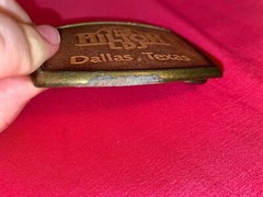Vintage The Hilton LBJ Dallas, Texas Belt Buckle