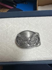 Vintage 1983 American Bald Eagle Belt Buckle Silver Tone Siskiyou Company Inc.
