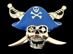 Pirate Skull Head Sword Human Skull Crossbones Belt Buckle Buckles