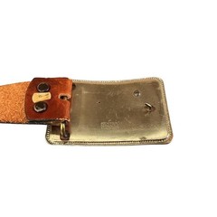 Mens VTG Brown Tooled Leather 38&Prime; Belt Meremac Caverns  » W » + Wagon On Buckle