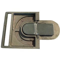 Vintage Artisan Rhino Belt Buckle, Brass/Pewter, Brutalist Wildlife Metal Art