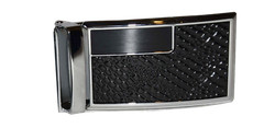 Men’s belt Buckle. Automatic sliding buckle Black and Silver Belt buckle only #7