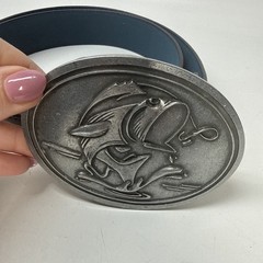 Bev Buckle Original Gone Fishing Beverage Holding Belt Buckle Black Belt USA