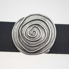 Belt buckle spiral, belt buckle antique silver buckle for leather belt Gesch