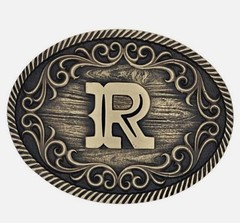 Montana Silversmiths Filigree Initial R Attitude Belt Buckle New In Box