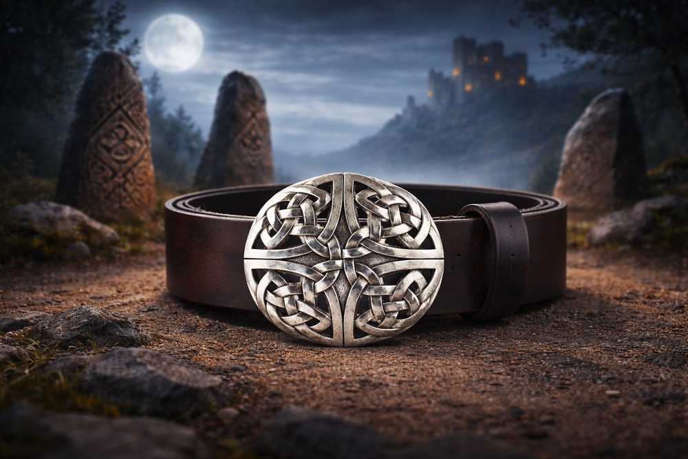 Celtic Knot Belt Buckle – Antique Silver Finish