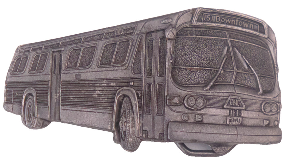 Vintage 80s Chicago Bus Belt Buckle (1981) Great American Buckle Co