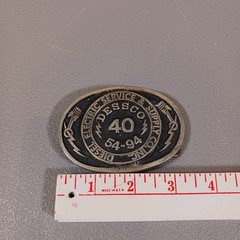 Vntg Diesel Electric Supply Service Company 40 Yrs Belt Buckle 54-94 Gary Praxen