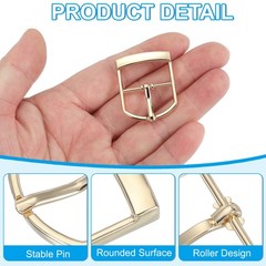 16Pcs 1&Prime; Single Prong Belt Buckle Roller Buckle Black/Silver/Light Gold/Brown