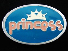 RG07105 *NOS* REALLY COOL 2002 **PRINCESS** FASHION PEWTER BELT BUCKLE