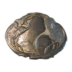 Charmant Belts Inc Beverly Hills Enamel Belt Buckle Cranes Egrets Birds Women’s