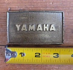 Vtg Yamaha Motorcycles 1970&rsquo;s 1980&rsquo;s Metal Rectangle Belt Buckle Vintage