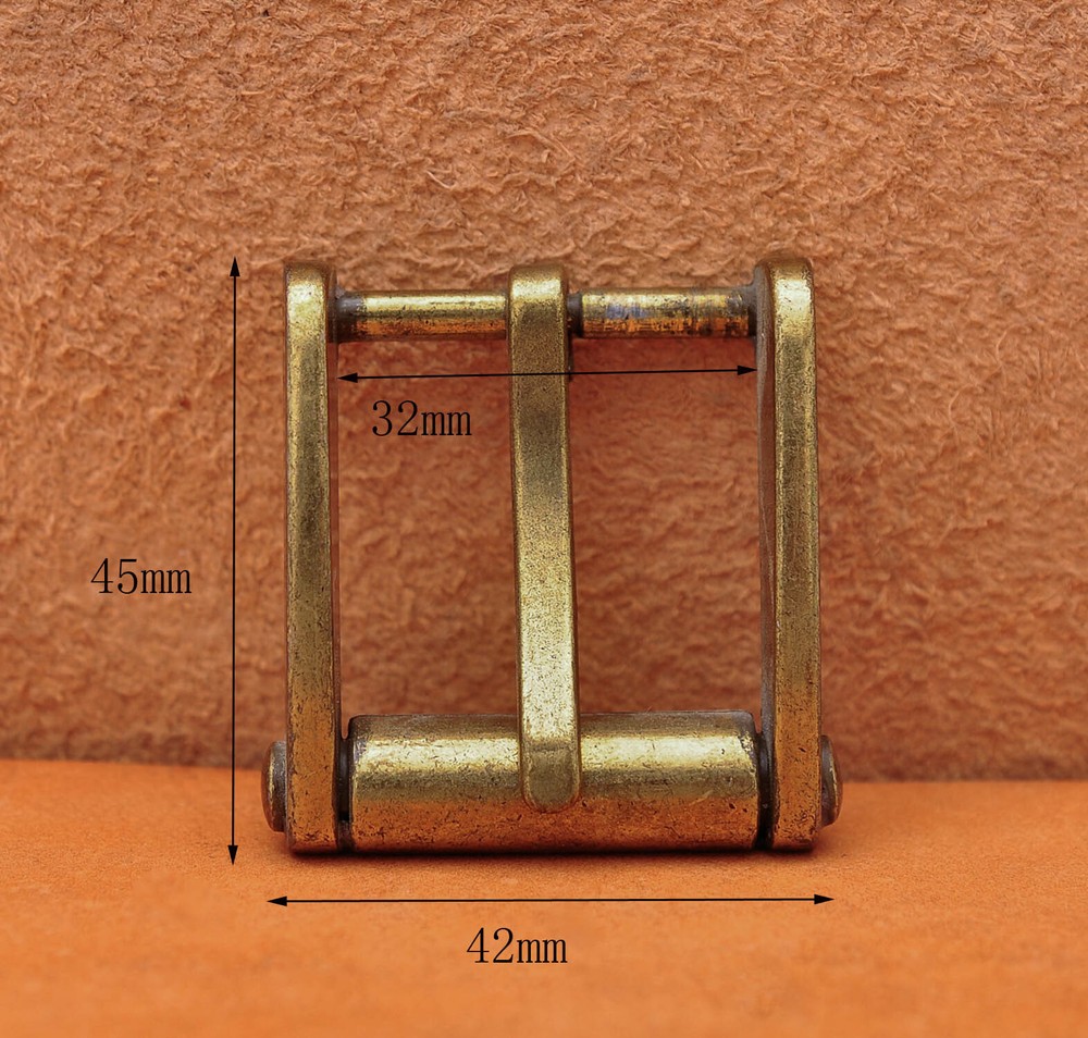 Novelty Mens Retro Brass Single Prong Pin Metal Roller Belt Buckle 32mm