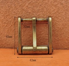 Novelty Mens Retro Brass Single Prong Pin Metal Roller Belt Buckle 32mm