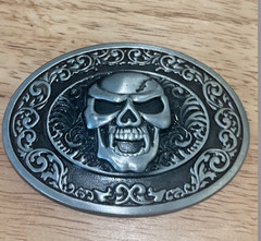 SKULL BELT BUCKLE..ALUMINUM .3 1/4&Prime;X 2 1/4&Prime; ..1/1/2&Prime; LOOP..BRAND NEW