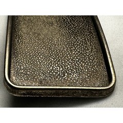 Textured Nugget Rectangle Belt Buckle Antiqued Silver Tone Western Style