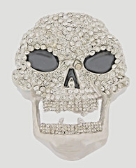 Bling Rock Skull Belt Buckle Halloween Party Costume Silver Metal Cosplay GOTHIC