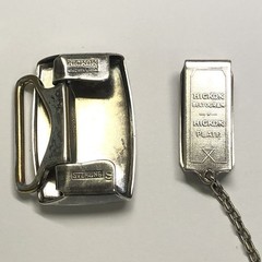 Hickok Beltogram Belt Buckle Pocket Watch Loop Chain Art Deco Mixed Metals 925